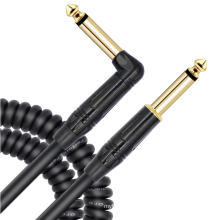 China Customized Cable Plant Gold Plated Plug 6.35MM Male to Angled Male Audio Cable